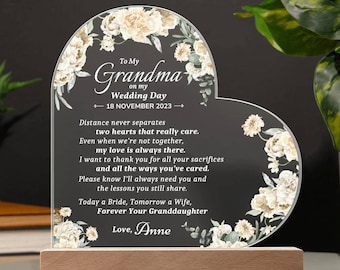 Grandmother of the Bride Gift from Bride To Grandma Wedding Gift for Grandmother Wedding Unique Sentimental Gift To My Grandma Wedding Day