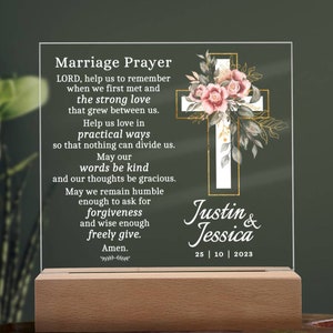 Marriage Prayer, Christian Wedding Gift, Wedding Marriage Gift Son and Daughter In Law, Personalized Wedding Gift Religious Christian Couple