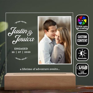 Cadeaux de fiançailles, cadres de fiançailles, cadeaux de fiançailles, cadeaux de fiançailles pour article de boîte-cadeau de couple, couple cadeau personnalisé nouvellement engagé
