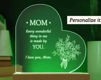 Mom Gift, Engraved Acrylic Plaque Gift for Mom Birthday, Mother's Day Gift, Personalized Gift for Mothers, Grandma Gift, Unique Gift for Her