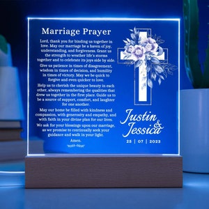 Marriage Prayer, Christian Wedding Gift, Wedding Marriage Gift Son and Daughter In Law, Personalized Wedding Gift Religious Christian Couple