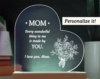 Mom Gift, Engraved Acrylic Plaque Gift for Mom Birthday, Mother's Day Gift, Personalized Gift for Mothers, Grandma Gift, Unique Gift for Her