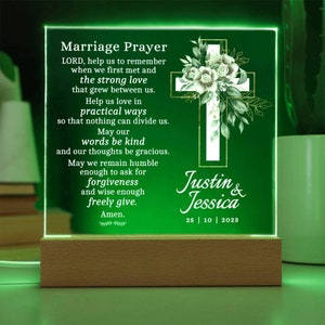 Marriage Prayer, Christian Wedding Gift, Wedding Marriage Gift Son and Daughter In Law, Personalized Wedding Gift Religious Christian Couple