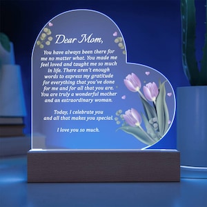 An meine Mutter personalisierte Brief Geschenk für Mama Geschenk Acryl Plaque Muttertag Nachricht Geschenkideen für Oma Nana Mama Geburtstag Einzigartiges Geschenk