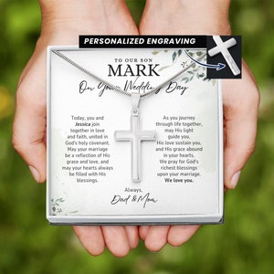 Regalo para hijo en el día de su boda, regalo cristiano de boda para hijo de mamá papá, regalo personalizado de boda para hijo, regalo religioso de boda para hijo mamá
