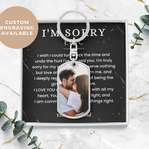 Es tut mir leid, Geschenk für ihn, Entschuldigung Geschenk für Freund, Entschuldigung für Ehemann, Es tut mir leid, Geschenk, Geschenk, um Entschuldigung zu sagen, Foto Schlüsselbund Geschenk für ihn