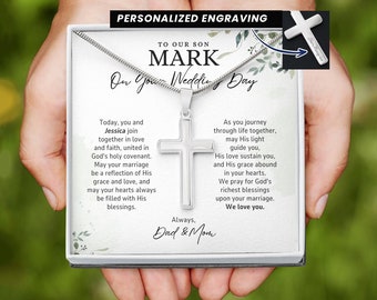 Gift for Son On His Wedding Day, Christian Wedding Gift for Son from Mom Dad, Son Wedding Personalized Gift, Religious Son Wedding Gift Mom