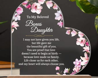 Bonus Daughter Gift, Adoption Day Gift to Stepdaughter, Bonus Adopted Daughter Gift from Mom Dad, Stepdaughter Adoption Gift, Step daughter