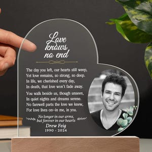 Memorial Plaque, Memorial Photo Plaque, Sympathy gift Loss of Father, Loss of Husband, Loss of Mother, Unique Sympathy Gift, Condolence Gift