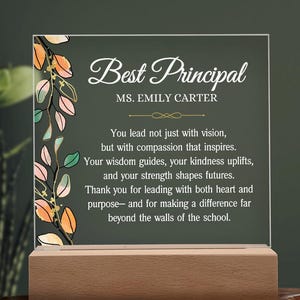 Principal Appreciation Gifts, Thank you Gift for School Principal, Best Principal Token Appreciation, Principal Retirement Gift Keepsake