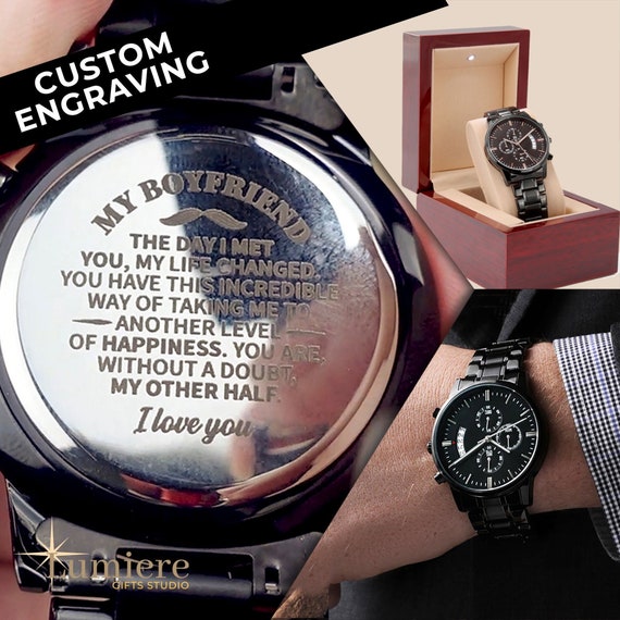 Personalized Watch Boyfriend Gift for Him Engraved Watch Husband Gift Anniversary Gift to My Man Boyfriend Birthday Husband Watch Custom Etsy UK
