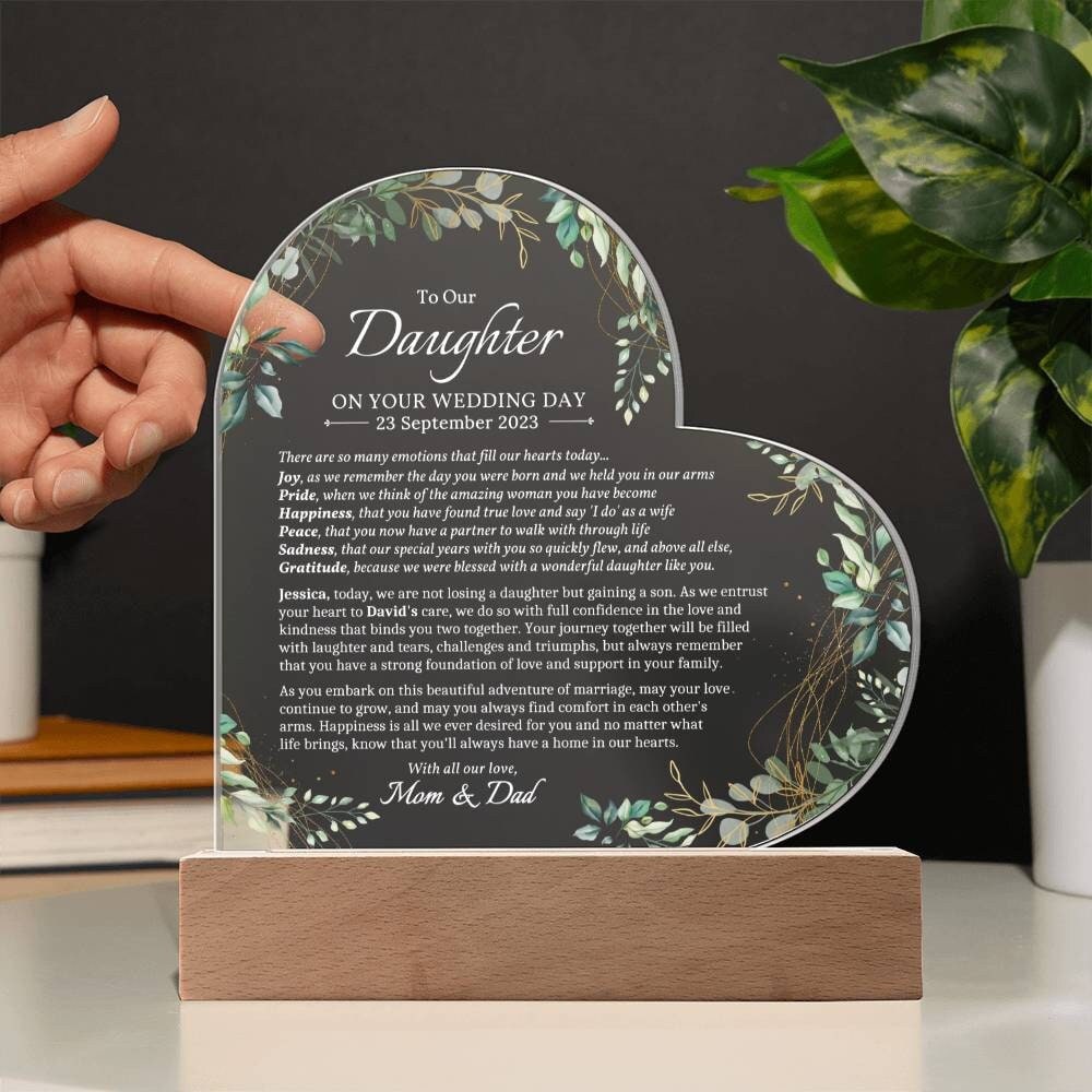 Personalized Wedding Gift for Daughter Gift From Parents Unique Wedding