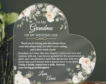 Grootmoeder van de bruid Cadeau van bruid aan oma Huwelijkscadeau voor grootmoeder bruiloft Uniek sentimenteel cadeau voor mijn oma trouwdag