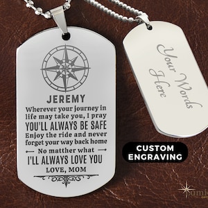 To My Son Dogtag, Dogtag Necklace,  To My son Dogtag Necklace, Gift to Son Military Style, To My Son gift, Gift for Son Birthday Going Away