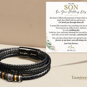 Gift for Son on His Wedding Day, Bracelet Gift for Son Wedding Day, Son Wedding, Wedding Gift to Son, Mom to Son, Son Gift Wedding Day