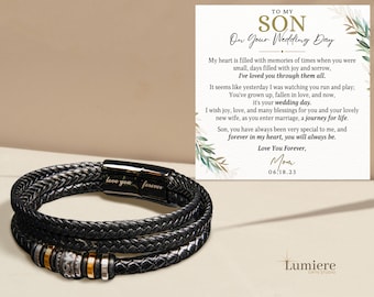 Gift for Son on His Wedding Day, Bracelet Gift for Son Wedding Day, Son Wedding, Wedding Gift to Son, Mom to Son, Son Gift Wedding Day