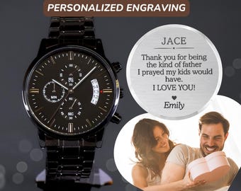 Engraved Watch for Husband, Husband Fathers Day Gift, Birthday Gift to Husband, Personalized Watch, Gift for Him, Personalized Watch Men