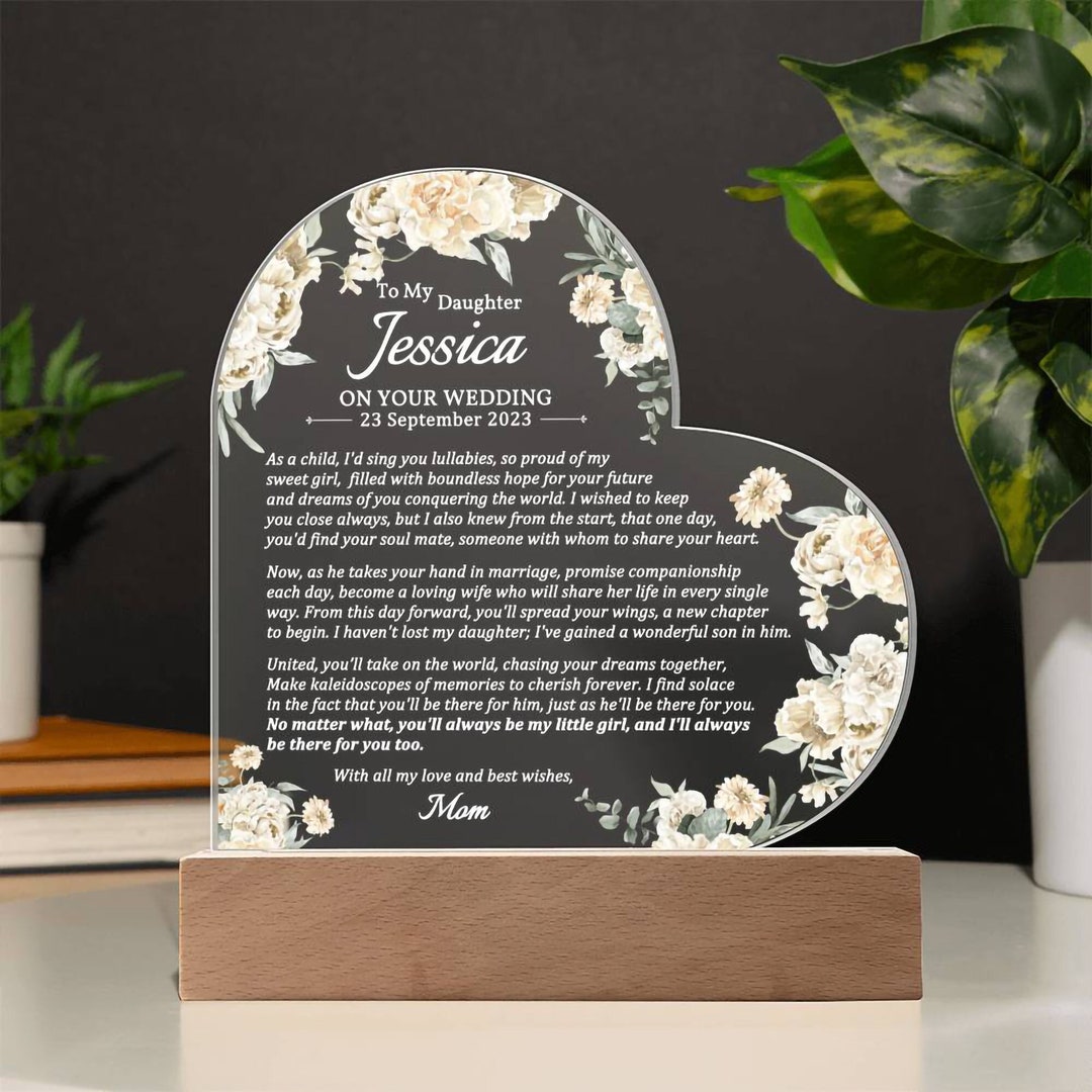 Wedding Gift for Daughter, Daughter Wedding Plaque, Daughter Gift on