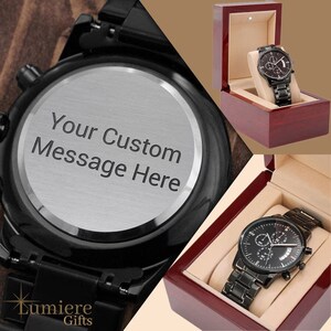 Custom Watch for Men, Anniversary Gift for Husband, Gift for Boyfriend, Personalized Watch, Engraved Gift for Him, Birthday Gift for Him