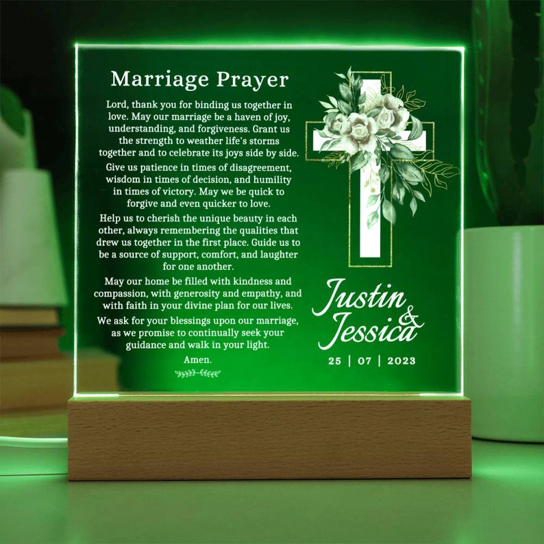 Marriage Prayer, Christian Wedding Gift, Wedding Marriage Gift Son and Daughter In Law, Personalized Wedding Gift Religious Christian Couple image 7