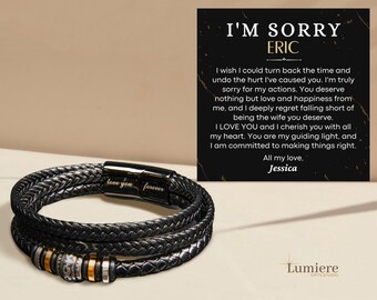 Apology Gift for Men Husband Boyfriend, Sorry Gift for Him, Im Sorry Gift for Husband, Gift to Say Sorry to Boyfriend Husband Mens Bracelet