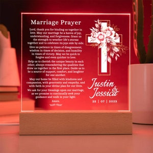 Marriage Prayer, Christian Wedding Gift, Wedding Marriage Gift Son and Daughter In Law, Personalized Wedding Gift Religious Christian Couple image 9