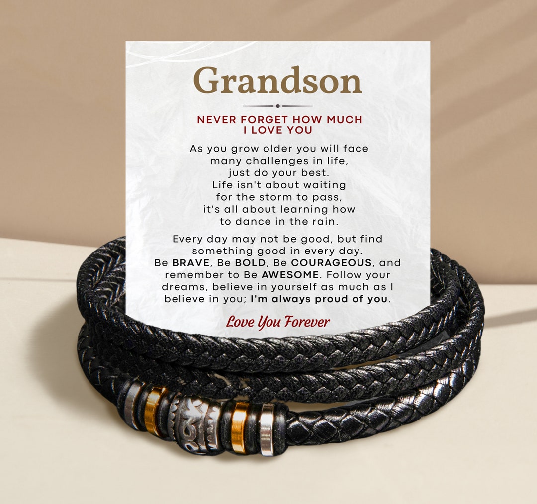Gift for Grandson, Bracelet Gift for Grandson, Birthday Gift to