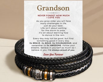 Gift for Grandson, Bracelet Gift for Grandson, Birthday Gift to Grandson, Graduation Gift from Grandma, Birthday, Grandma to Grandson Gift