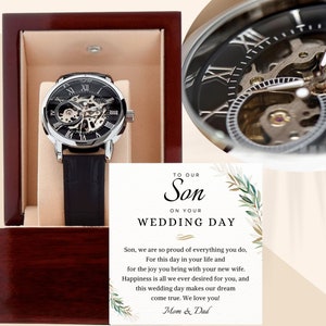 Watch Gift for Son on Wedding Day, Mom Dad Gift for Son Wedding, Son Wedding Gift from Parents, Son Gift for his Wedding, Wedding day Gift