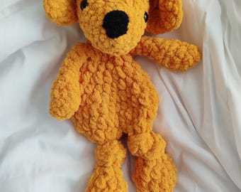 Crochet Chenille Puppy Lovey | Handmade Plush