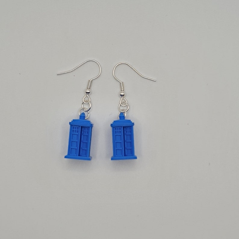 3D Printed TARDIS Earrings from Doctor Who image 2