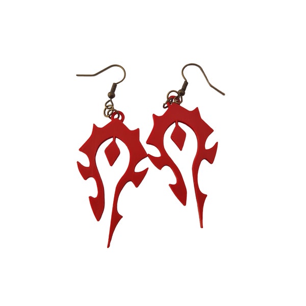 3D Printed World of Warcraft Horde Symbol Earrings