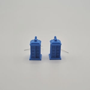 3D Printed TARDIS Earrings from Doctor Who image 3