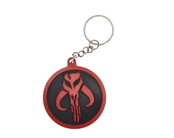 3D Printed Mandalorian Mythosaur Skull Sigil Circular Keychain from The Mandalorian