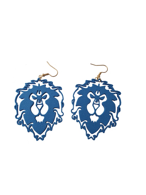 Blue Lion Head Earrings Blue Lion Head Earrings