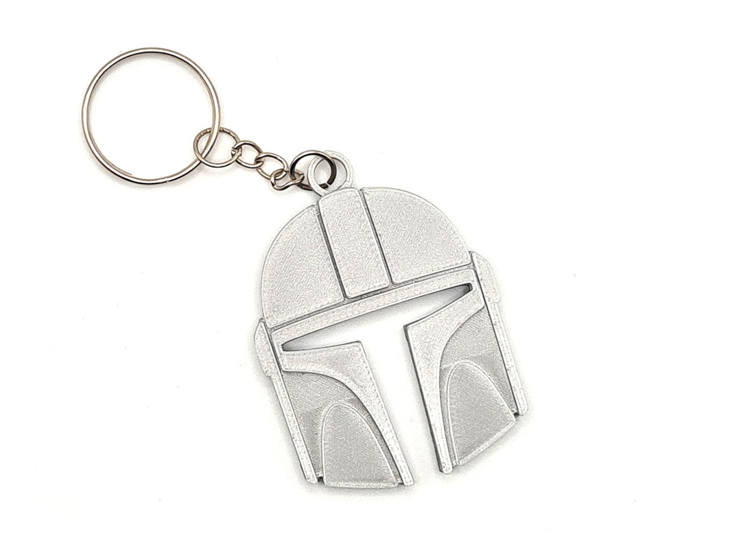 3D Printed Mandalorian Helmet Keychain From the Mandalorian Etsy