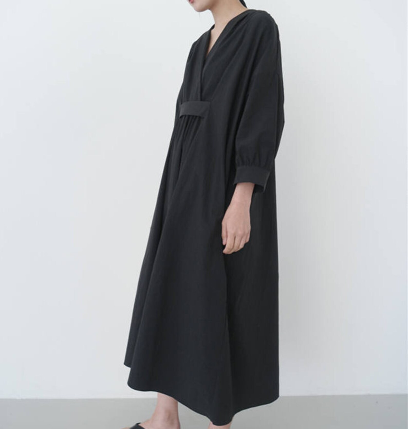 Rooyee Black Dress Modern Vintage Style Minimalist - Etsy