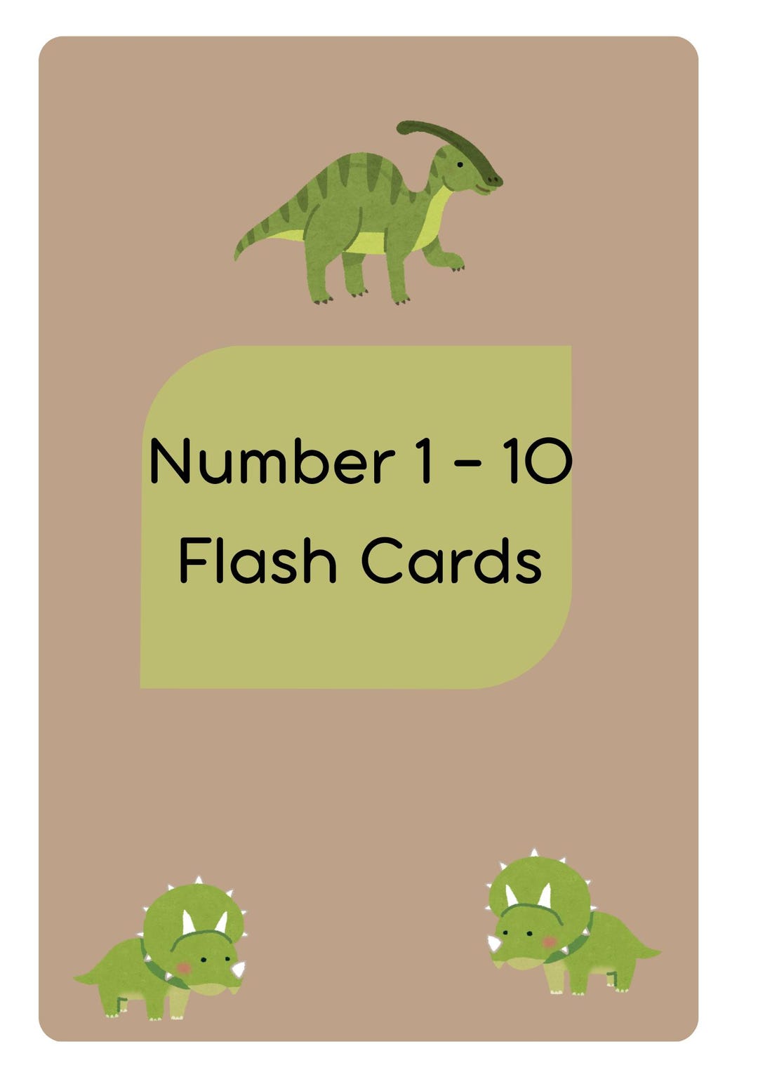 Dinosaur Number Flashcards 1-10 | Printable Kids Learning Cards - Etsy ...