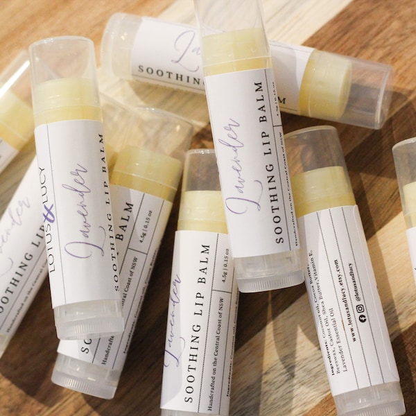 All natural soothing lip balm | Lavender Scent | Pure Essential Oil