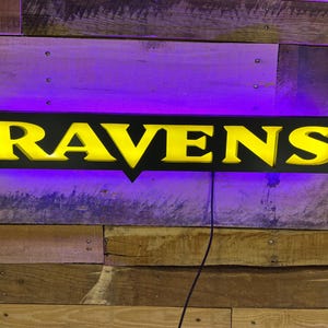 Custom Ravens LED Lighted Wall Sign, Night Light,Football