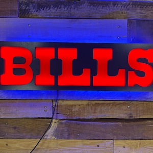 Custom BILLS LED Lighted Wall Sign, Football