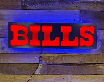 Custom BILLS LED Lighted Wall Sign, Football