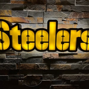 Custom Steelers LED Lighted Wall Sign, Neon, Night Light,Football