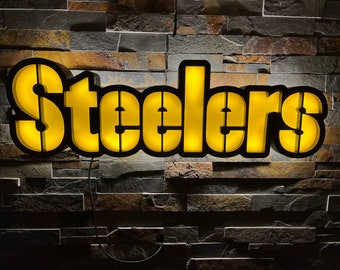 Custom Steelers LED Lighted Wall Sign, Neon, Night Light,Football