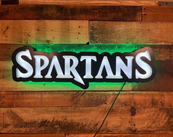 Sports Logo LED Lighted Wall Sign, Bar Sign, Football, Decor