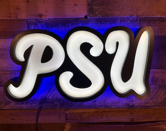 Custom P S U, LED Lighted Wall Sign, Bar Sign, Night Light