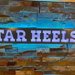Custom Tar Heels Sports Logo LED Lighted Wall Sign, Bar Sign,Night Light