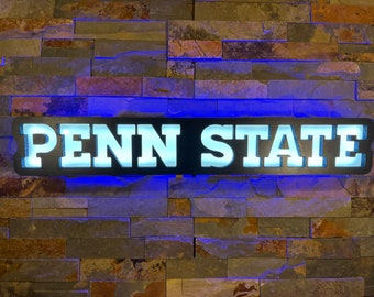 Penn State LED Wall Sign: Sports Bar Decor, Man Cave Light