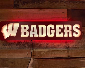 Custom Sports Logo LED Lighted Wall Sign, Bar Sign, Man Cave, Night Light