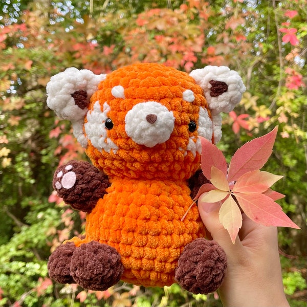 Modèle au crochet panda roux * fichier de modèle PDF à télécharger * - joli modèle au crochet pour peluche amigurumi